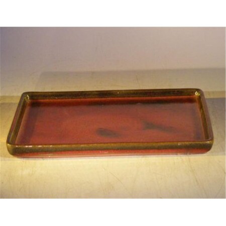 Parche Ceramic Humidity & Drip Bonsai Tray, Parisian Red - Rectangle PA2807778